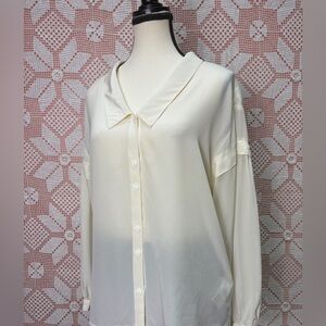 ba&sh 100% Silk Cream Blouse • Relaxed Fit
